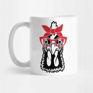 Chicken with Bandana Glasses Mug